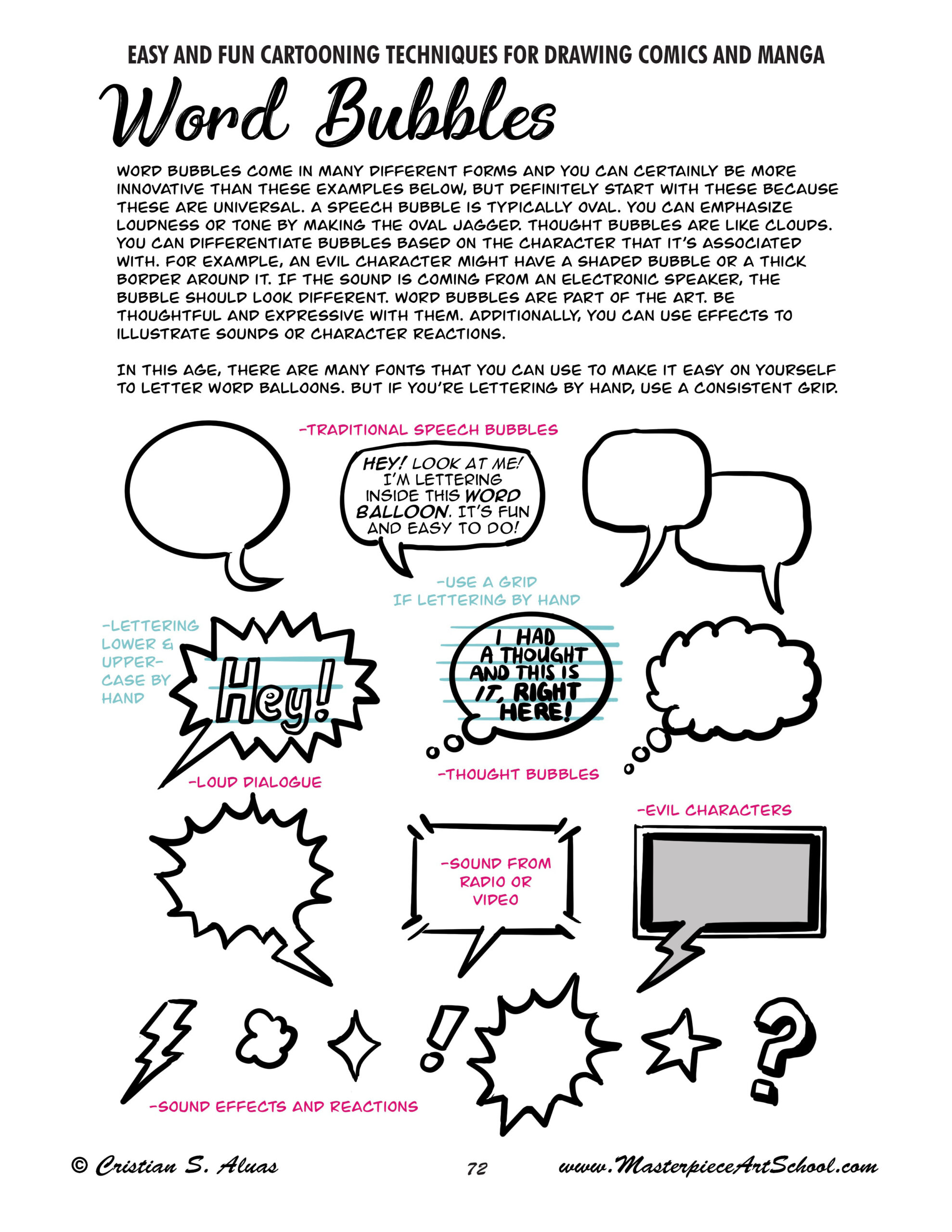 how to write a graphic novel: word bubbles